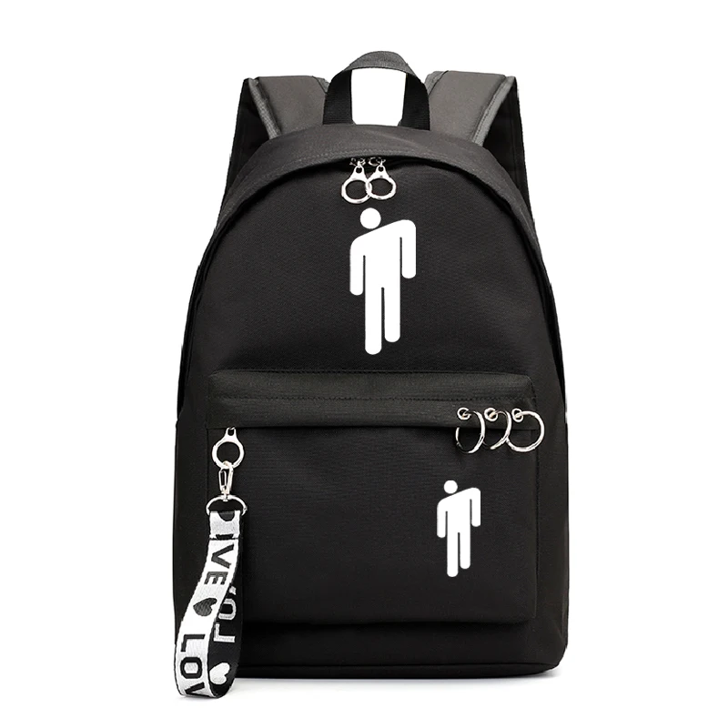 Billie Eilish bag 6 Billie Eilish, школьный рюкзак для девочек, женская сумка для колледжа, сумка для книг, дорожные сумки на плечо, подростковые холщовые рюкзаки, Mochila Escolar - Цвет: Billie Eilish bag 6