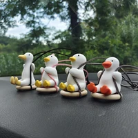 auto rearview mirror hanging ornaments cute little car swing duck pendant interior decoraction accessories for girls gifts