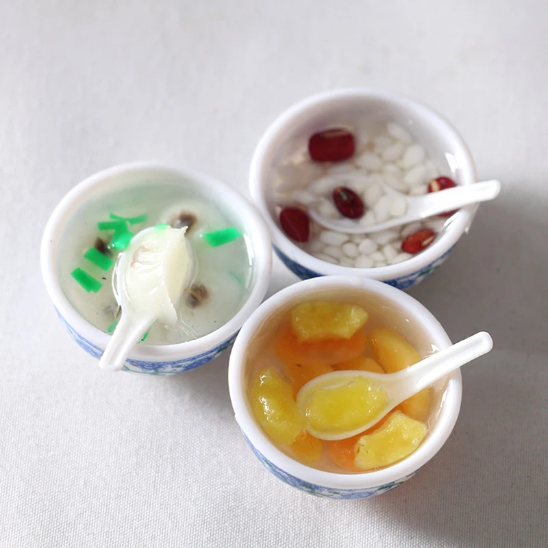 

1 шт. случайный миниатюрный чаша десертов Еда мини притворяться Еда кукла Украшения для кухни аксессуары игрушки