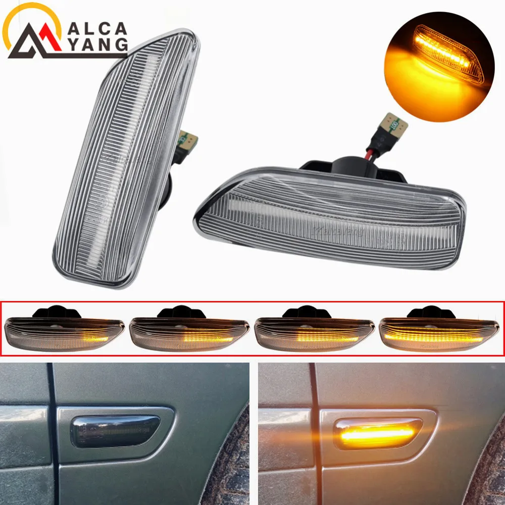 

2Pcs Dynamic Amber LED Side Marker Blinker Turn Signal Light For Volvo XC90 S80 XC70 V70 S60 2001-2009 30722641 3072264