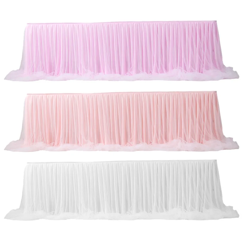 Декоративная Свадебная газовая скатерть для стола Тюлевая дома свадьбы