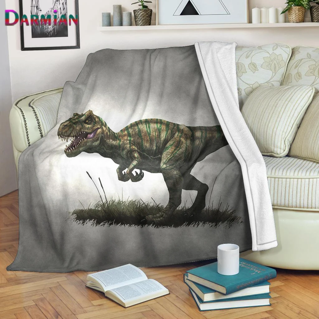 Новое диванное одеяло DARMIAN s Crazy Dinosaur с рисунком для взрослых и детей мягкое теплое