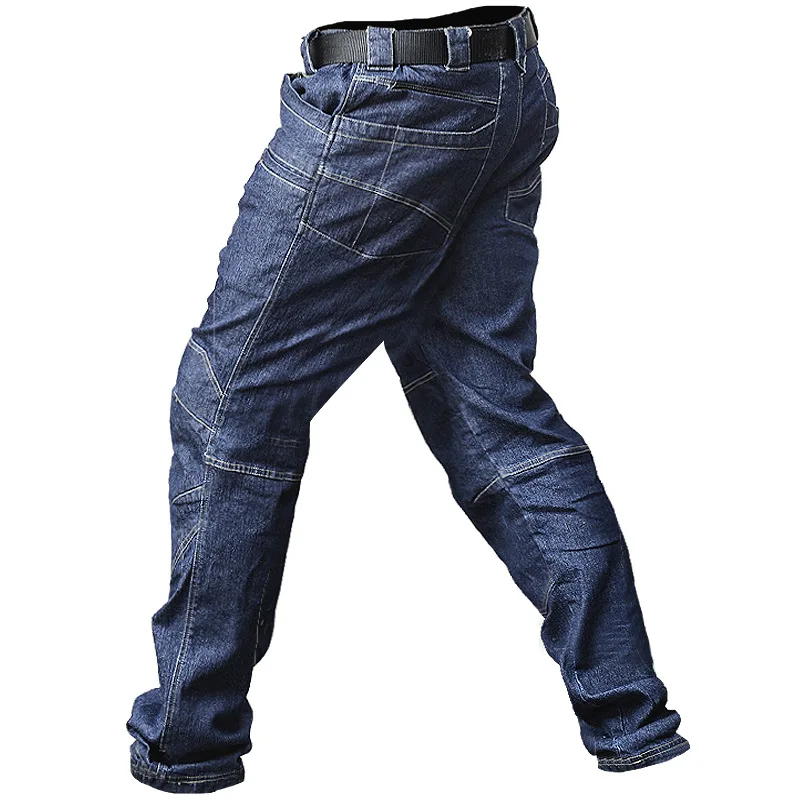 Tactical Jeans Men's Loose-Fit Straight-Cut Summer Thin Straight-Cut Outdoor Stretch Multi-Pocket