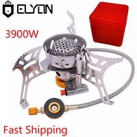 elyon camping gas stove burner 3900w outdoor windproof portable energy saving gas cooker furnace split stoves camping equipment