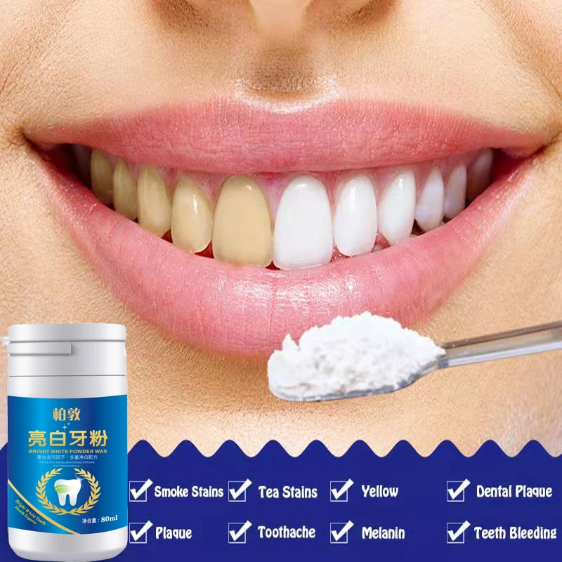 

80ml Tooth Whitening Powder Toothpaste Powerful Formula Cleans Protects Teeth Whitens Removes Plaque Oral Hygiene Care Health
