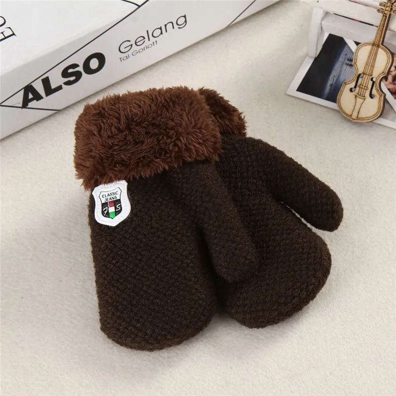 

New Arrival Baby Boys Girls Knitted Gloves Winter Warm Rope Full Finger Mittens Gloves For Children Toddler Kids
