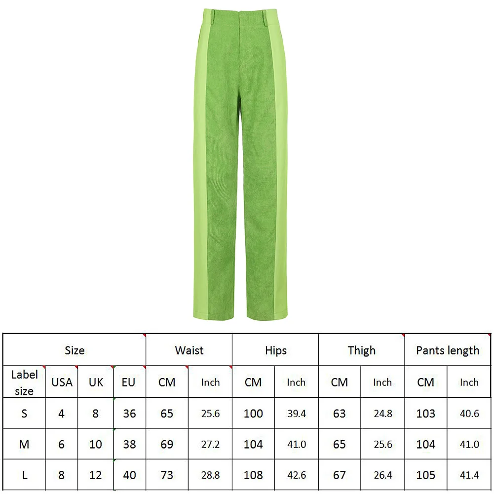 

High-waist slim-fit corduroy straight-leg casual pants street women's slim trousers