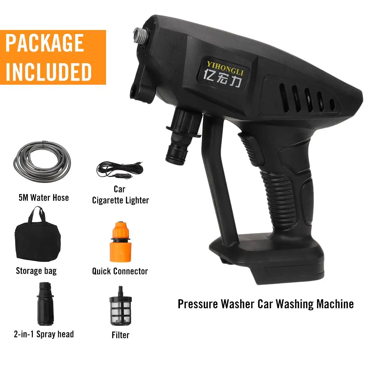 

12V/120W 30BAR Wireless Car Washer Portable High Pressure Water Spray Gun Foam Water Nozzle Cleaning Machine for Makita Battery