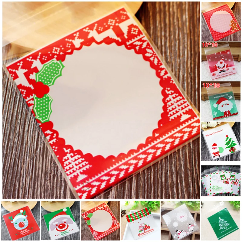 100 шт рождественские вечерние упаковки для печенья/лунного торта/печенья/конфет |
