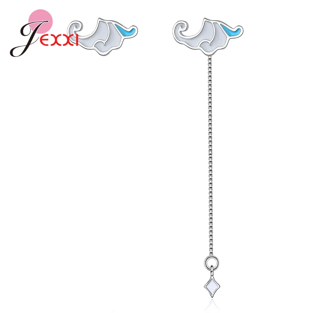 

Изящные Ювелирные изделия из серебра 925 пробы Серьги в виде облака пробы для женщин и девушек, для студентов, белый дизайн серьги в виде обла...