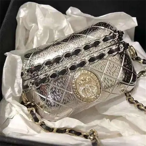 

Mini Star sparkle metallic lozenge shoulder bag headphones bag waist bag woman