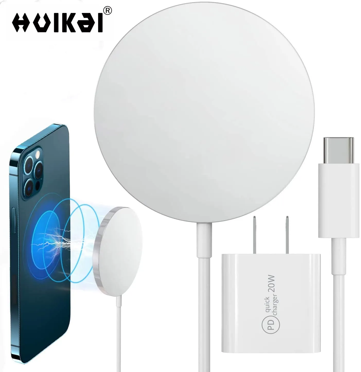 Magnetic Wireless Charger 20W Adapter Plug for iPhone 12 Pro Max 12 pro 12 AirPods 2 Qi Fast Charger USB USB-C PD Fast Charger