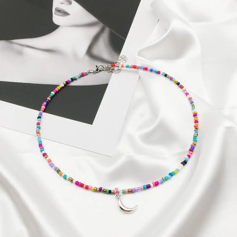 Ожерелье-чокер женское с разноцветными бусинами | Украшения и аксессуары