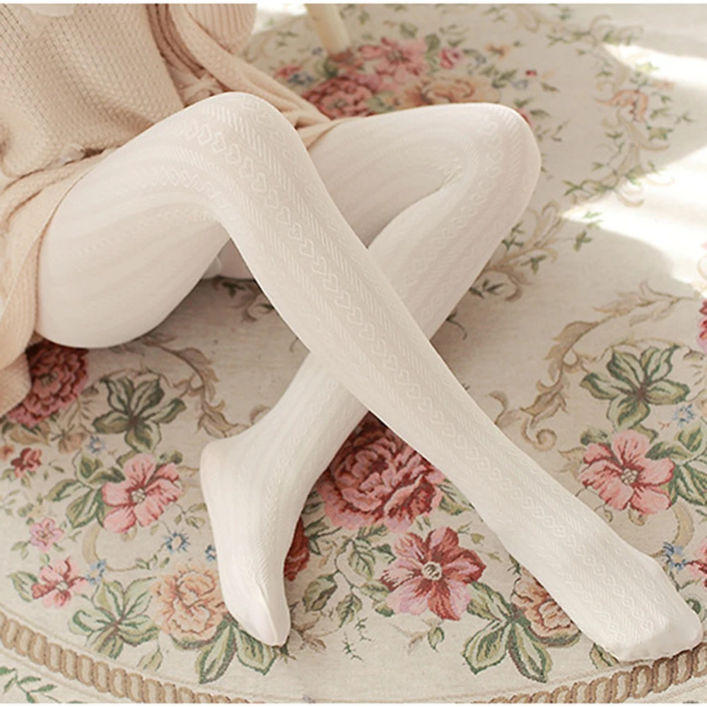 1 шт. весенне зимние теплые женские колготки облегающие жаккардовые с сердечками