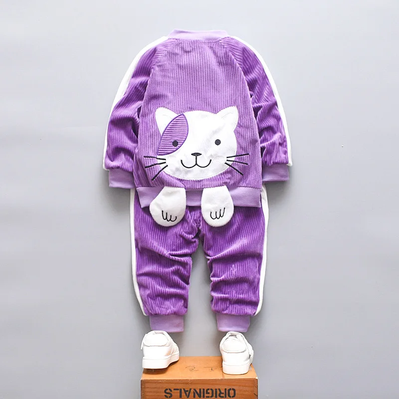 Спортивный костюм для девочек модный осенний с длинным рукавом пальто и штаны