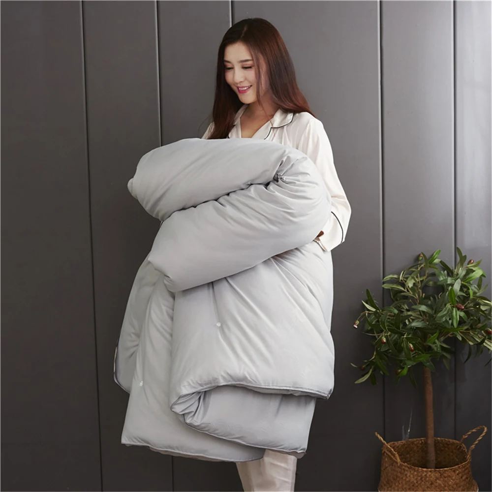 Зима 100% китайское одеяло из шелка тутового шелкопряда белого и розового цвета с