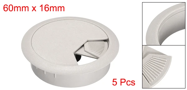 50mm Gray Uxcell 5 шт. кабельный Заглушка с отверстием для проводов пластиковая настольная втулка для провода Органайзер 50 мм 53 мм 60 мм черный серый - Цвет: 50mm Gray