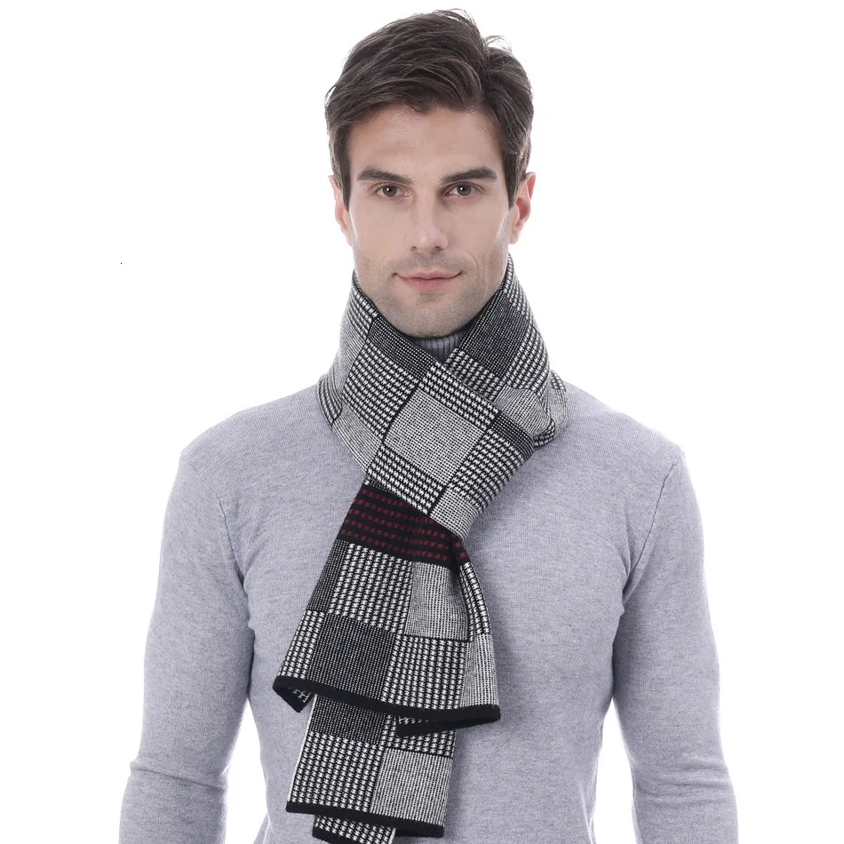 Сезон Plover решетки цвет блок папа утолщение мужской шарф имитировать кашемир