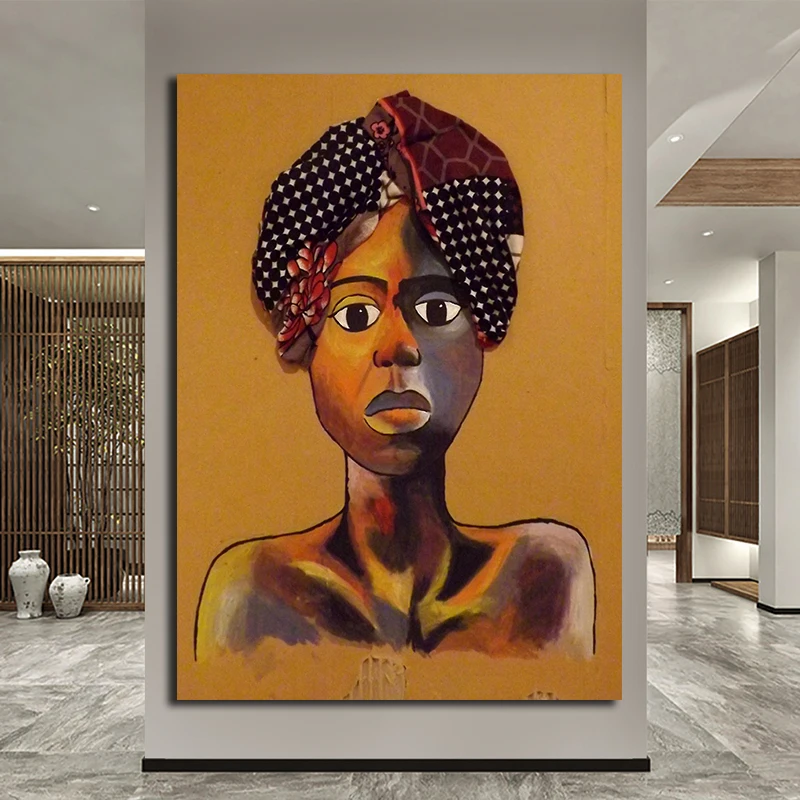 Абстрактная картина маслом для африканских женщин семейный плакат и принты