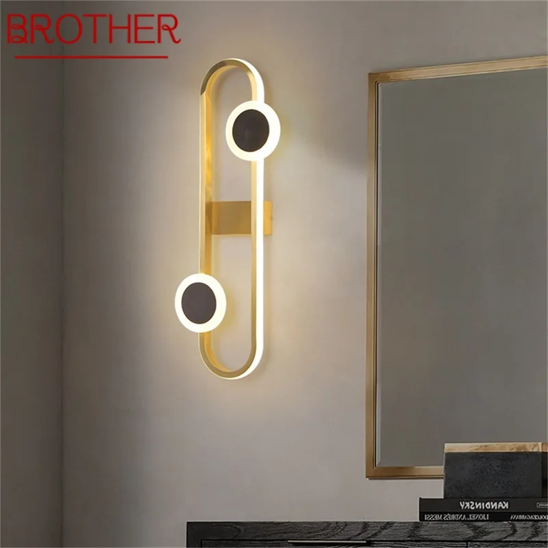 

BROTHER Nordic Wall Sconces Lamps Brass Contemporary Creative LED Light Indoor For Home