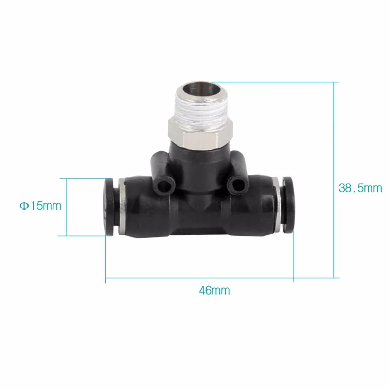 Т-образные пневматические фитинги для труб пластиковый быстроразъемный