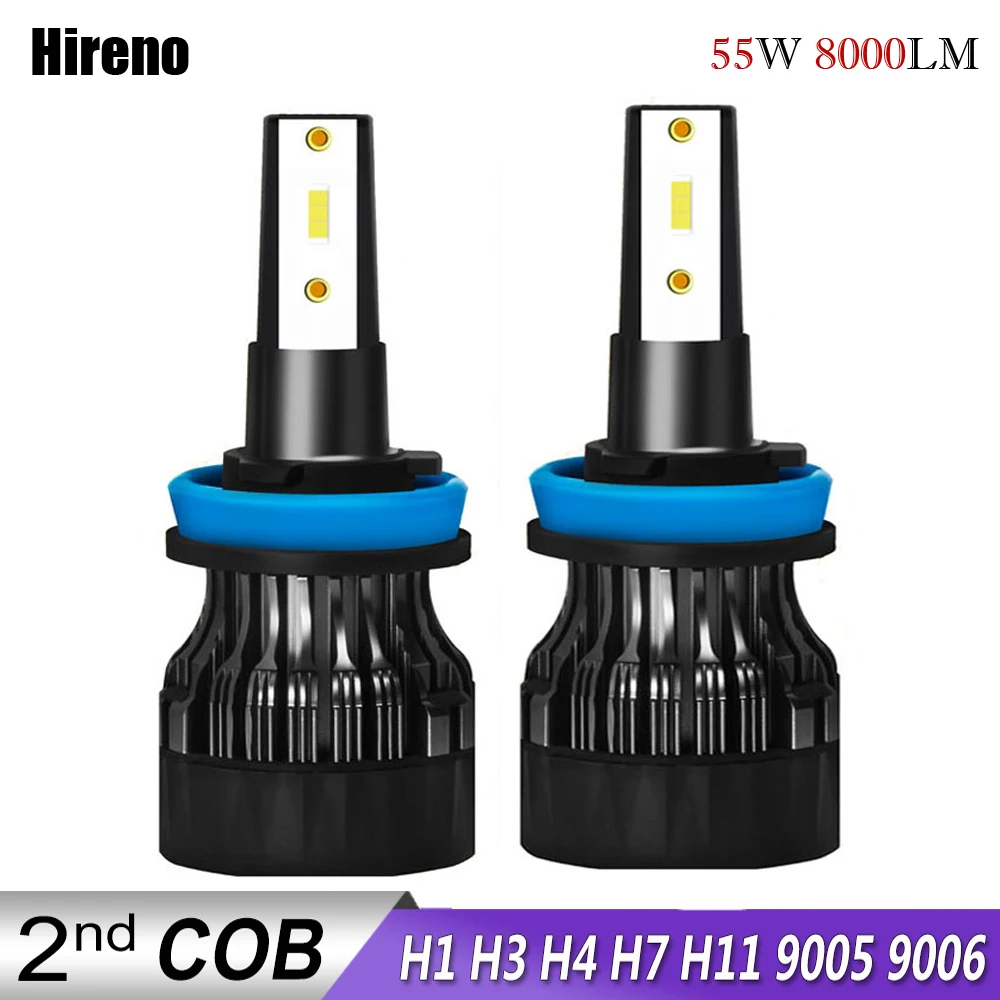 Светодиодный светильник Hireno для автомобиля светодиодный H4 H7 H11 9005 9006 HB3 BH4 H1