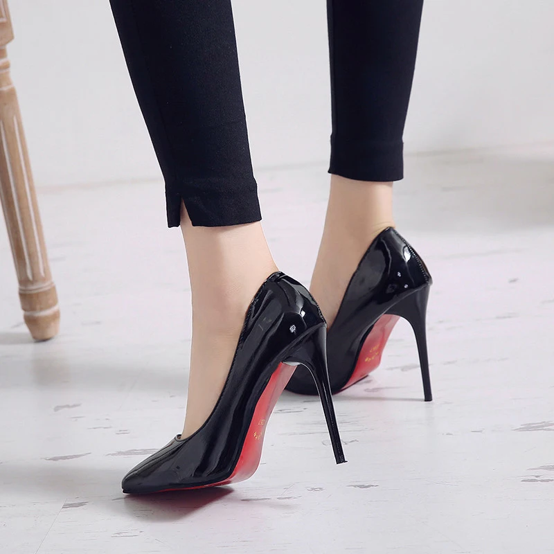 

10.5CM Women Pumps High Heels Shoes Woman Stiletto Pointed Toe Female Sexy Party Shoes Office Lady Wedding Party Plus Size 35-44