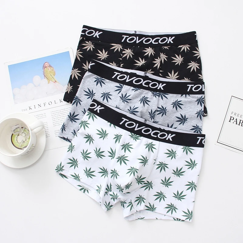 Мужское новое нижнее белье сексуальное Спортивное с принтом средней талии