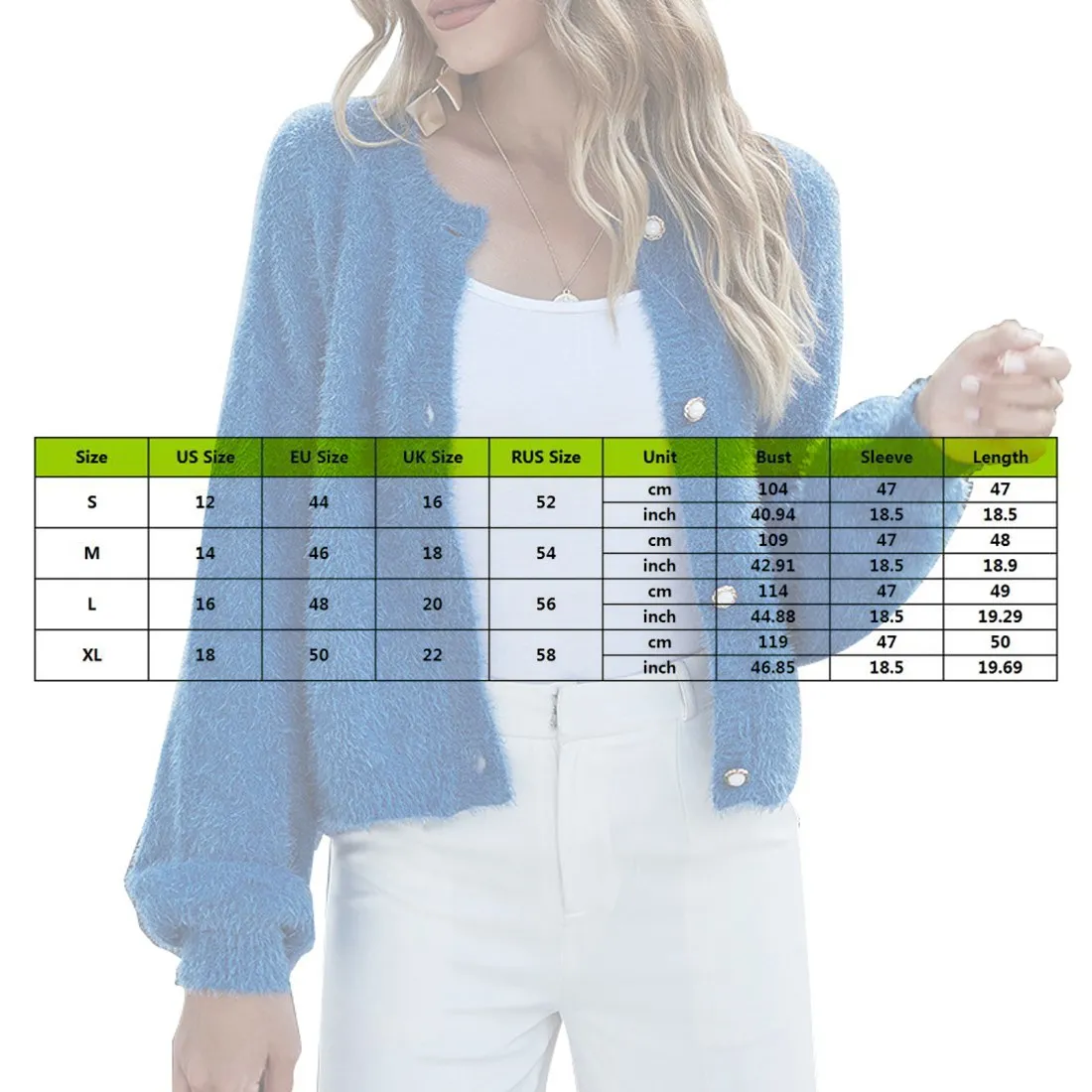 

Fuzzy Knitted Short Cardigans Women O Neck Long Sleeve Buttoned Crop Sweaters Knitted Coat Jumper Autumn Pull Femme