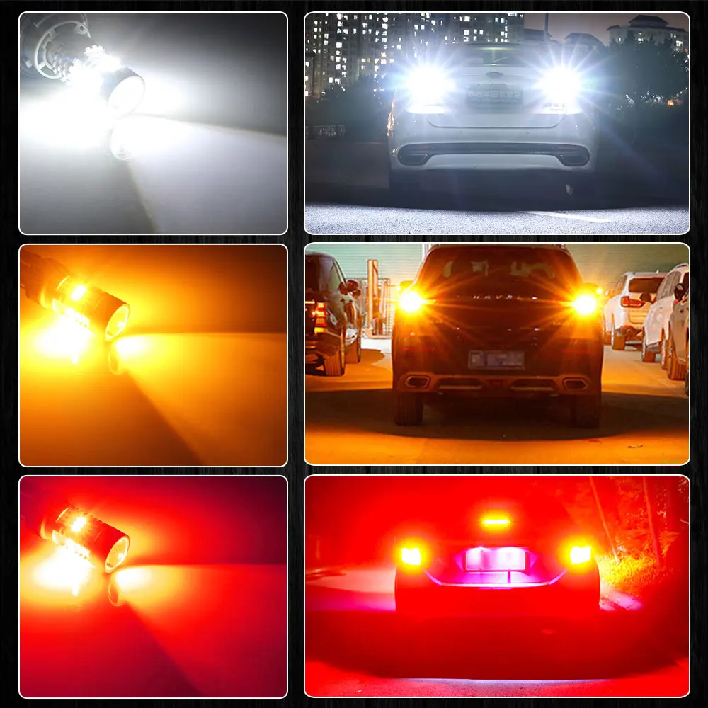 BMT 2Pcs 1157 BAY15D P21/5W P21 5W LED bulbs DRL Daytime running lights Reverse Brake Lamp Canbus Car Lighting 1500Lm | Автомобили и