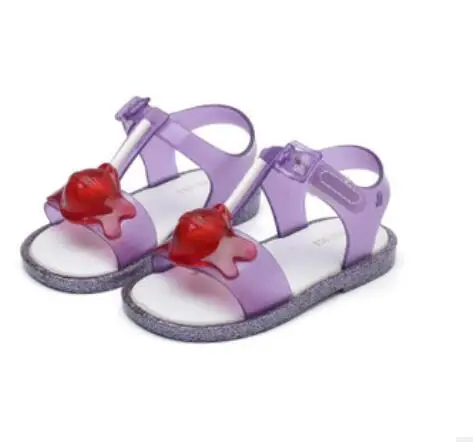 Фиолетовый Mini Melissa/ г.; сандалии для мальчиков и девочек с изображением Микки Мауса; детские сандалии; детская обувь с изображением животных; милые сандалии Melissa - Цвет: Фиолетовый