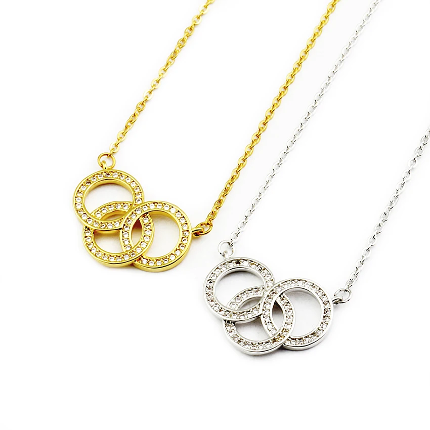 Великолепная сказка Новинка 2017 года Дизайн циркон три Кругах Ювелирные