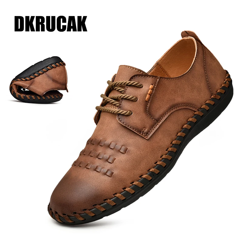 Новинка 2020 года Кожаная обувь Мужская дышащая повседневная легкая для вождения