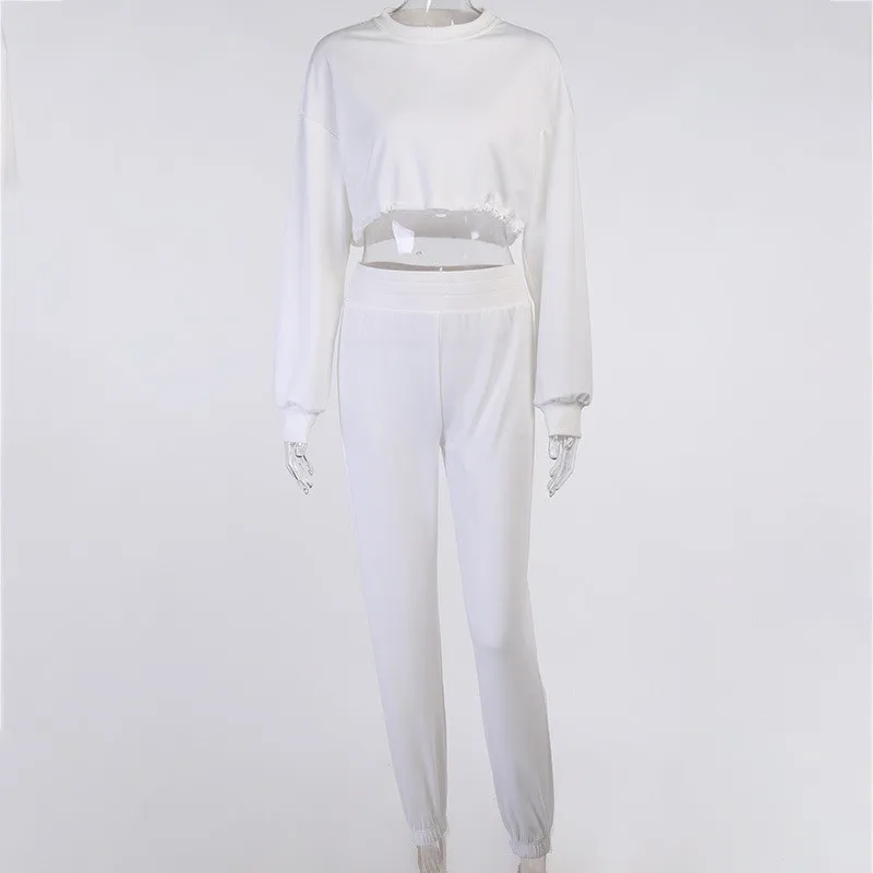 

CNYISHE Casual Sporty Two Piece Set for Women Tracksuit Autumn Long Sleeve Sweatshirt And Pants Matching Sets 2-pieces Set Suits