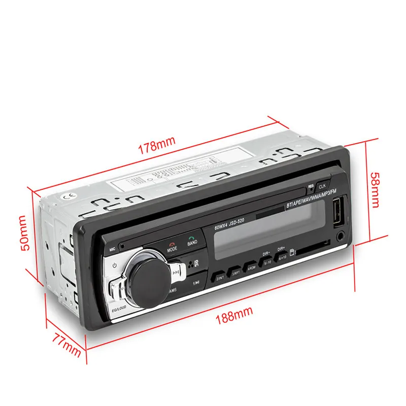 Автомагнитола 1 DIN автомобильная аудиосистема FM Bluetooth mp3-плеер мобильная система