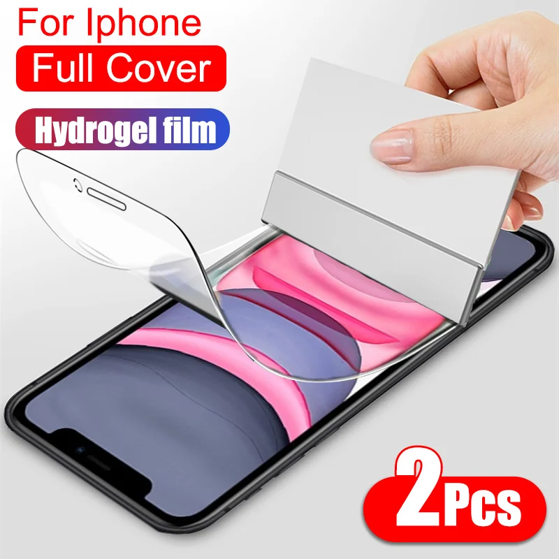 Полное покрытие Защитная Гидрогелевая пленка для IPhone 12 11 Pro X XR XS Max 8 7 6 6s Plus SE 2020