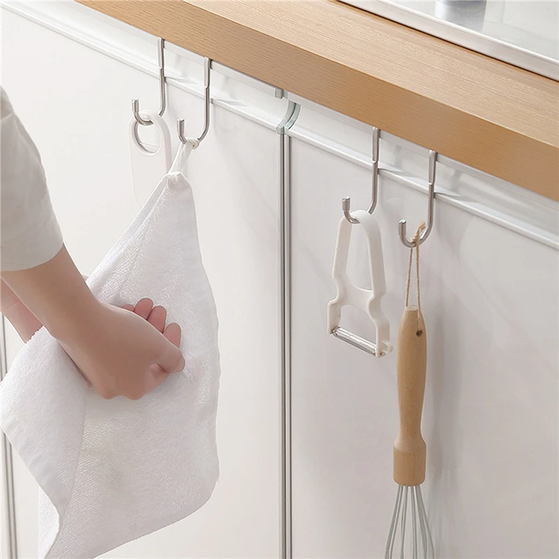 

Stainless Steel Free Punching Cabinet Door Without Trace Hook S-Type Door Hanger Hanger Door Back Coat Hook Small Hook