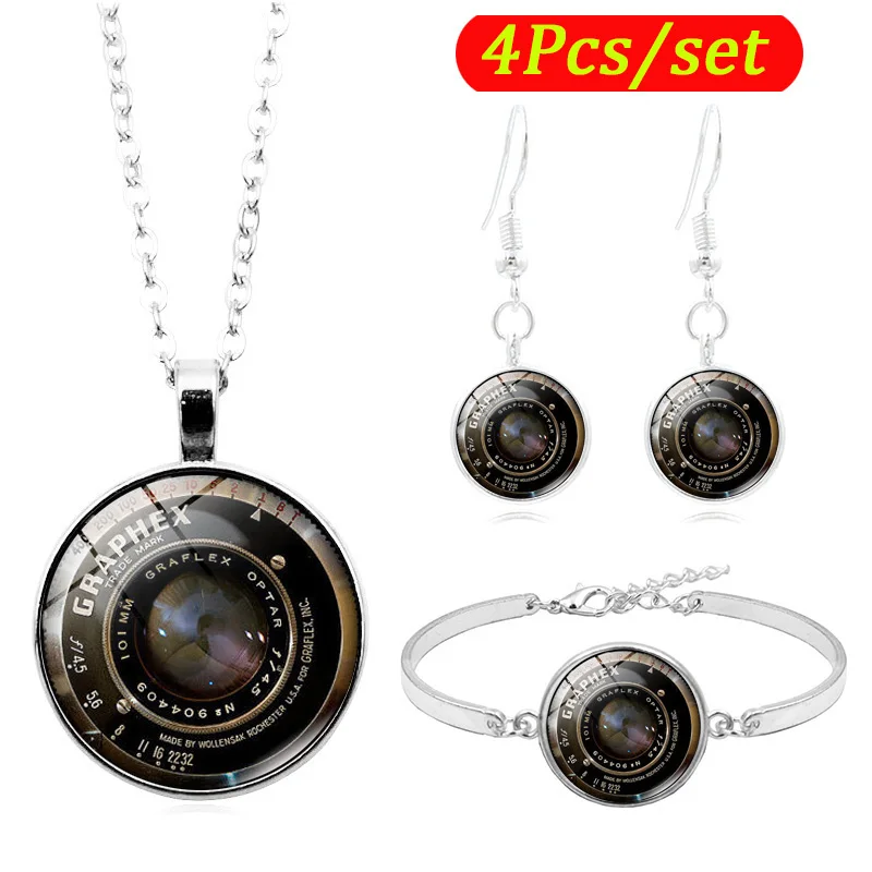 Камера Lens Art кабошон с фото стекло комплект ювелирных изделий ожерелье браслет