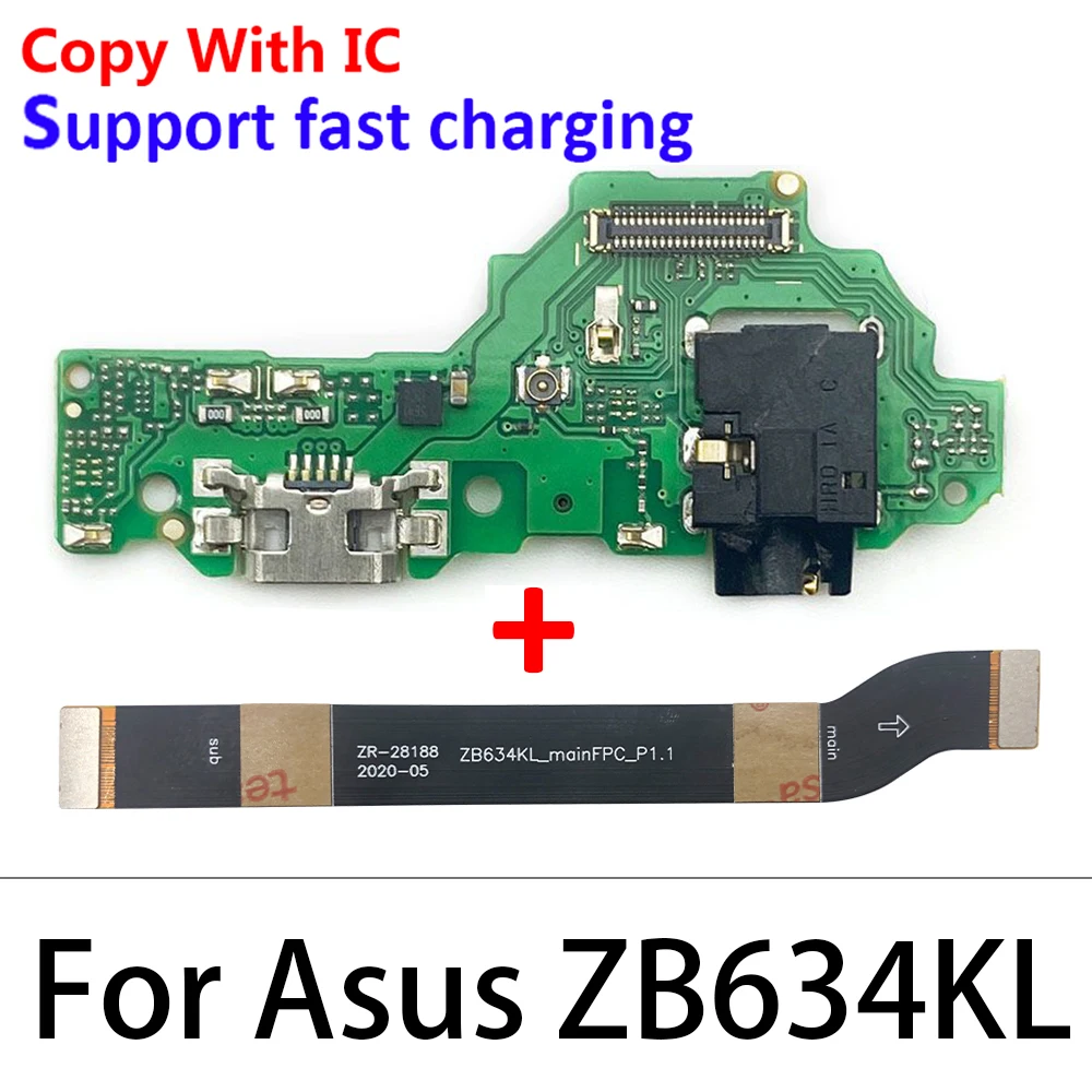 10 шт./партия USB-разъем для зарядки Asus Zenfone Max Plus (M2) ZB634KL A001D с гибким кабелем