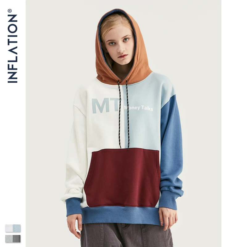 Мужская толстовка с капюшоном INFLATION FW модная Осенняя Толстовка контрастных