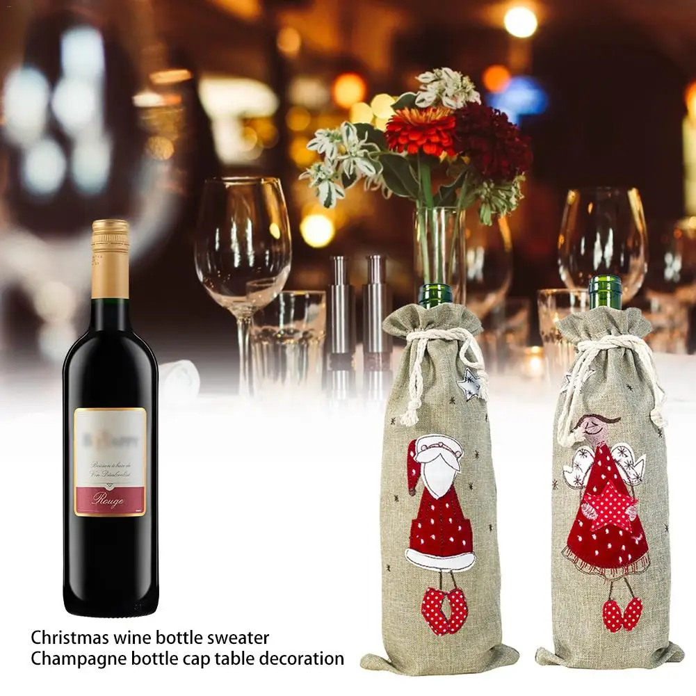 Рождественский чехол для бутылки вина и шампанского|Чехлы винных бутылок| |
