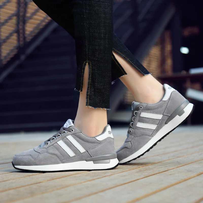 

Men's Leather Sneakers Breathable Casual Running Shoes Women Non-slip Outdoor Walking Shoes Lace-up Free Run Sports Shoes