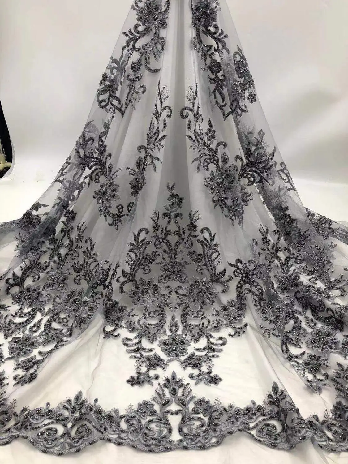 

Классический ZH-1088813 Свадебная кружевная ткань для вечерние вышитые кружева тюль сетка африканская кружевная ткань с бисером