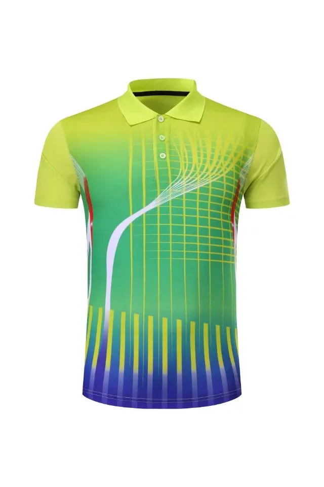 210 yellow Professional team game custom Quick dry Badminton shirt Men/Women, Tennis t-shirts,sports golf Polo shirt, pingpong t-shirt - Цвет: 210 yellow