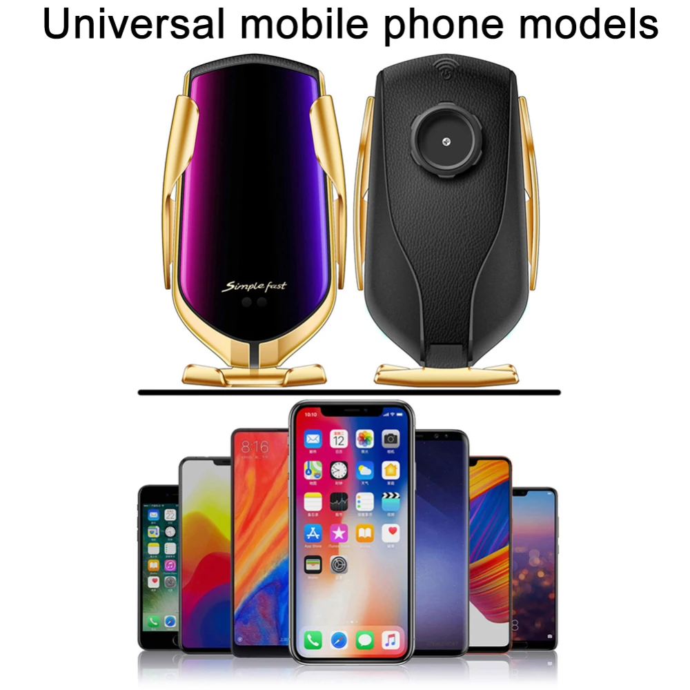 Автоматическое Qi Беспроводное Автомобильное зарядное устройство крепление зажимной вентиляционный держатель телефона для iPhone Sumsang Xiaomi HUAWEI