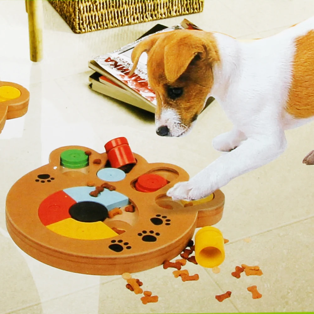 

Increase IQ Dog Interactive Puzzle Toy Pet Slow Eating Feeder Puppy Food Dispenser Feeding Bowl Dogs Training Intelligence Toys