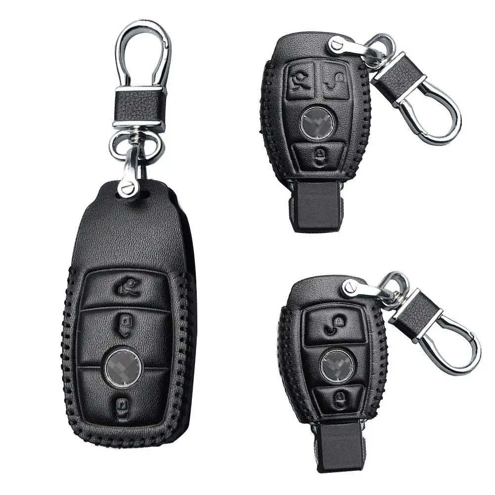 Car Key Cover Leather Keychain Case For Mercedes Benz CLS CLA GL R SLK AMG A B C S Class Remote Holder | Автомобили и мотоциклы