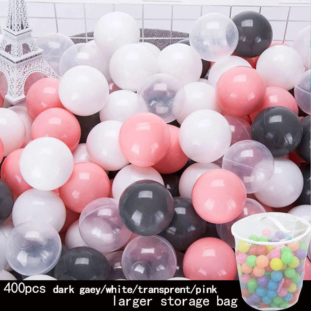 

400Pcs/Lot Plastic Balls Eco-Friendly Colorful Ball Soft Kids Swim Pit Toys Outdoor Balls Ocean Ball With Storage Bag Dia 5.5 cm