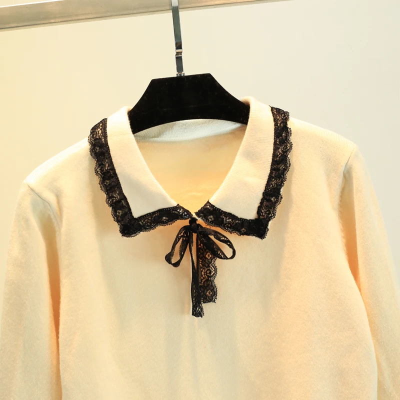 Женский пуловер GIGOGOU с отложным воротником в консервативном стиле на осень и зиму