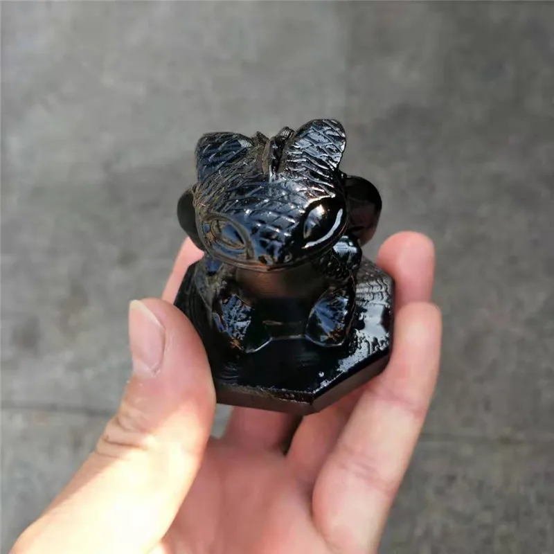 

1 шт. натуральный черный обсидиан ручная резьба камень животного хрустальные изделия 60 мм-70 мм для дисплея